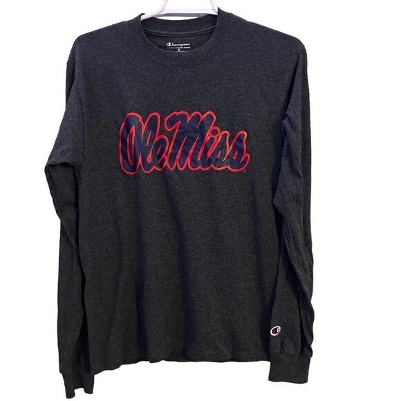 Champion Other - Ole Miss Champion T-Shirt Mens S‎ Small Gray Long Sleeve Tee 50/50 Cotton Poly